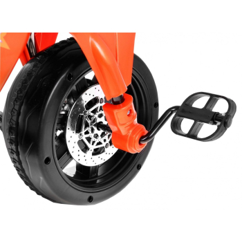 Pchaczyk Rowerek Motorek elektryczny 3w1 dla dzieci Pomarańczowy + Piankowa poręcz + Audio LED